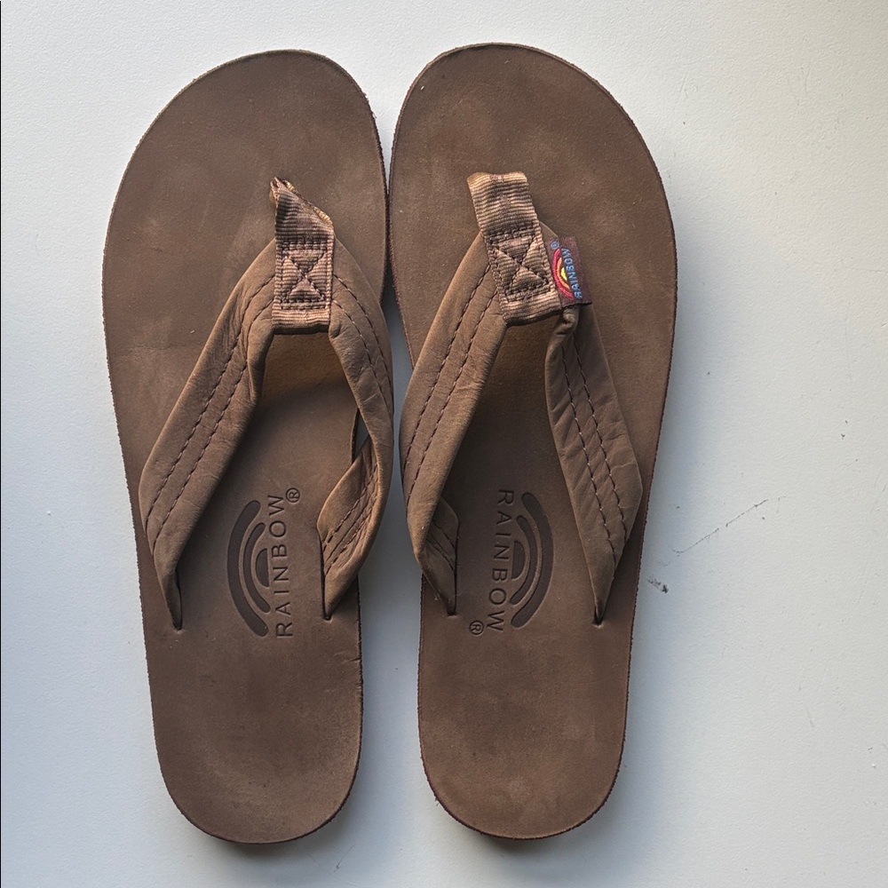 Rainbow Tan Sandals Flip Flops women’s 8.5-9.5